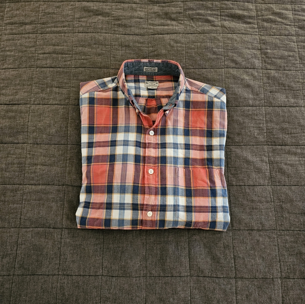 J. Crew button down madras shirt